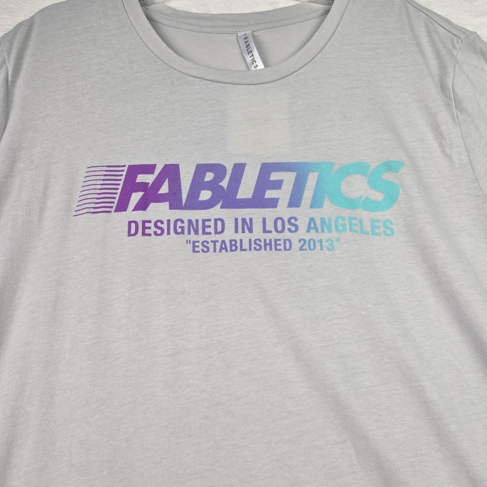 NWT Fabletic's Women's 100% Cotton Jersey Tee XXL Mineral Gray Cosmic Shower - Picture 2 of 8